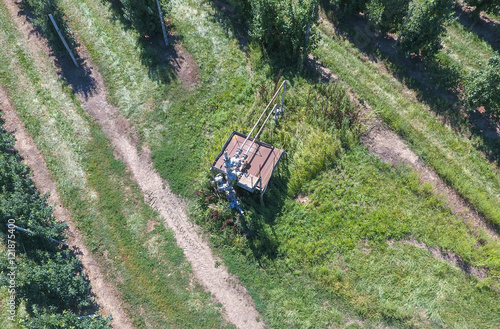 The well in the apple orchard, top view.