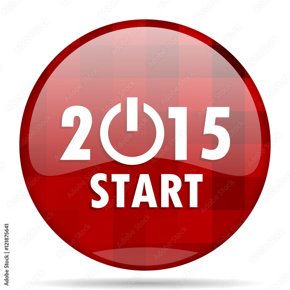 new year 2015 red round circle glossy modern design web icon new year 2015 red round circle glossy modern design web icon