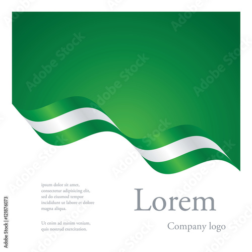 New brochure abstract design modular pattern of wavy flag ribbon of Nigeria
