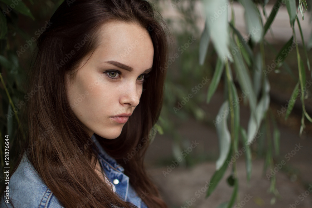 portrait of a beautiful girl closeup on street portrait of a beautiful girl closeup on street