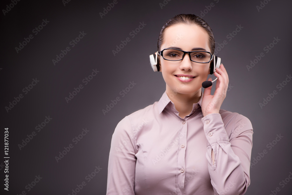 Helpdesk operator in communication concept Helpdesk operator in communication concept