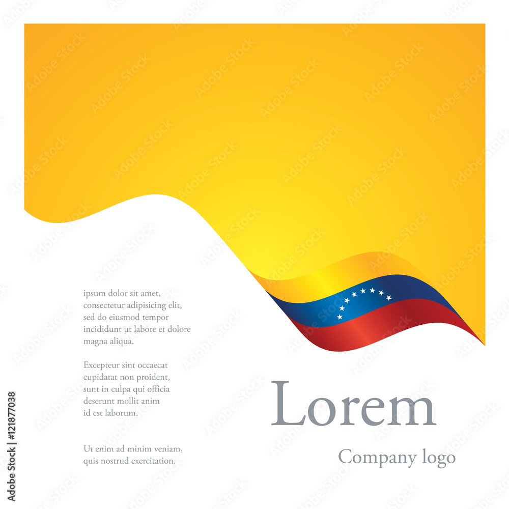 Fototapeta premium New brochure abstract design modular single pattern of wavy flag ribbon of Venezuela