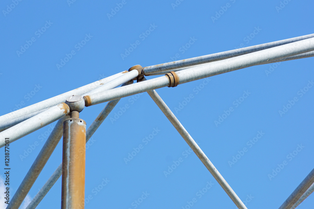 metal structure with blue sky background metal structure with blue sky background
