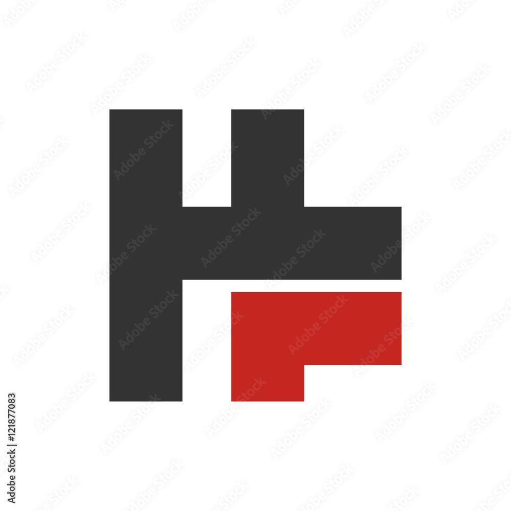 Obraz premium HF letter initial logo design