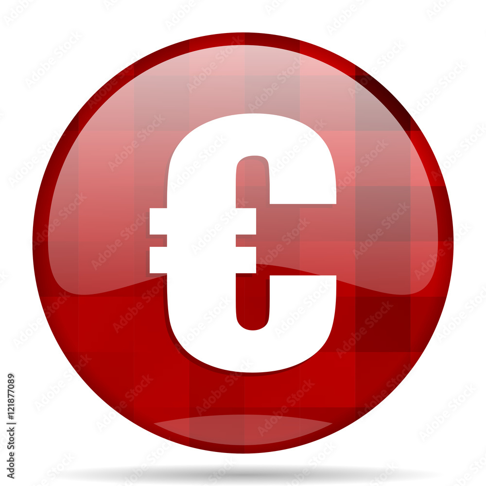 euro red round circle glossy modern design web icon euro red round circle glossy modern design web icon