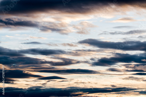 colorful dramatic sky with cloud at sunset