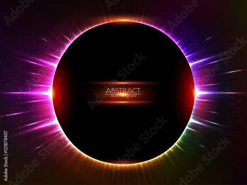 Dark red vector shining cosmic round frame