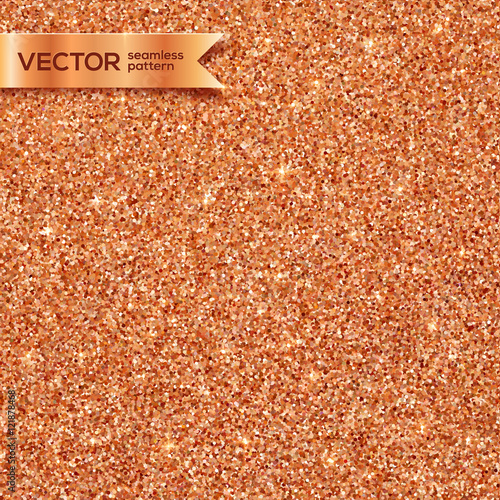 Shining copper glitter vector seamless pattern tile