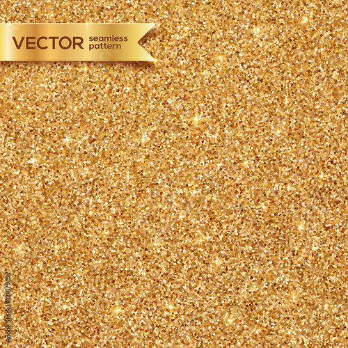 Shining golden glitter texture vector seamless pattern