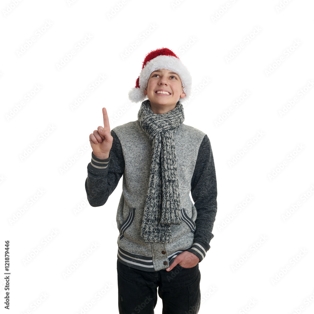 Cute teenager boy in gray sweater over white isolated background Cute teenager boy in gray sweater over white isolated background