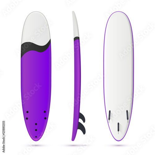 Vector blank purple soft top beginners surfing board