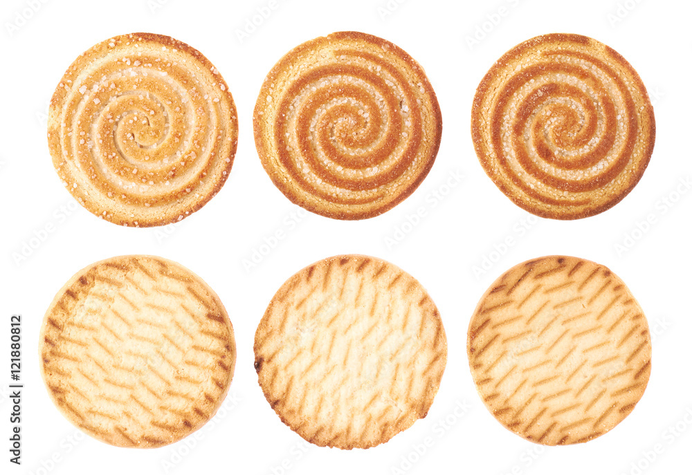 Set of cookies isolated over the white background Set of cookies isolated over the white background
