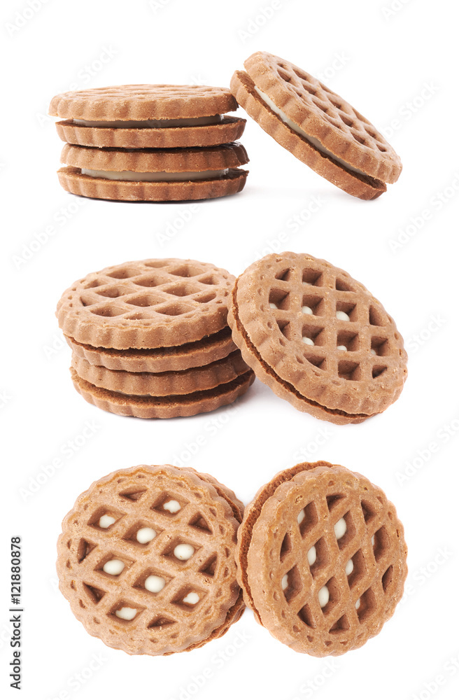 Stack of cookies isolated over the white background Stack of cookies isolated over the white background