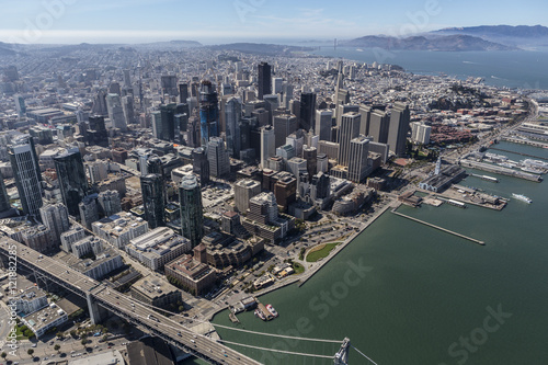 Aerial of Urban Downtown San Francisco California © trekandphoto