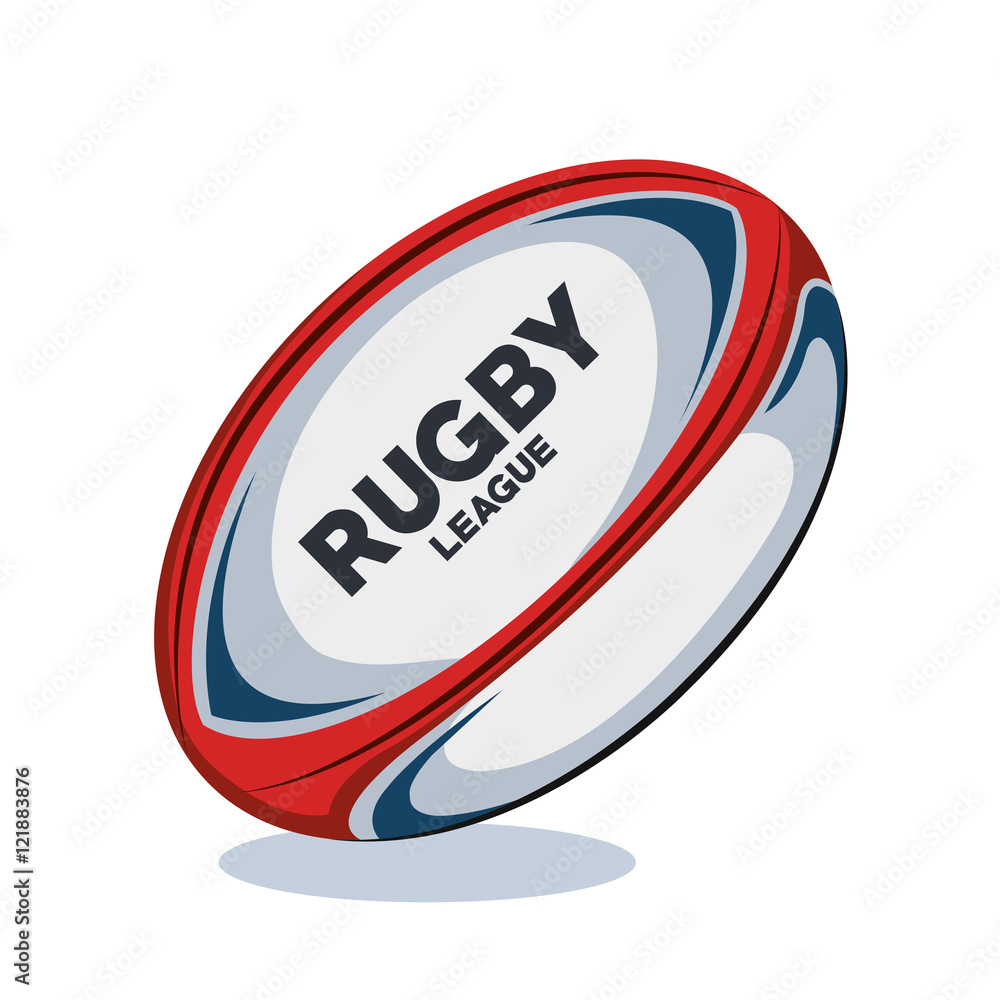 Vettoriale Stock rugby ball red, white and blue design vector illustration  eps 10 | Adobe Stock