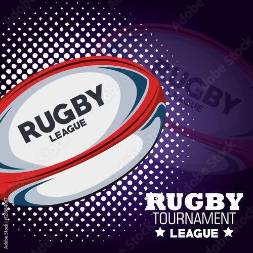 rugby tournament league ball and dots vector illustration eps 10