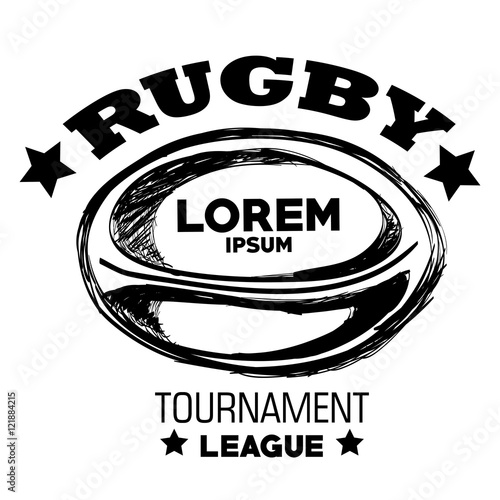 rugby ball goal hand drawing design vector illustration eps 10