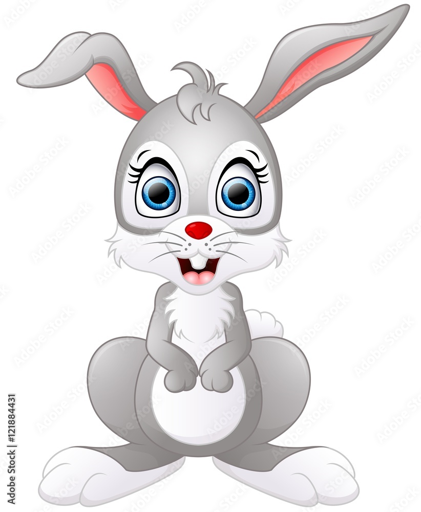 Cute rabbit cartoon isolated on white background Cute rabbit cartoon isolated on white background
