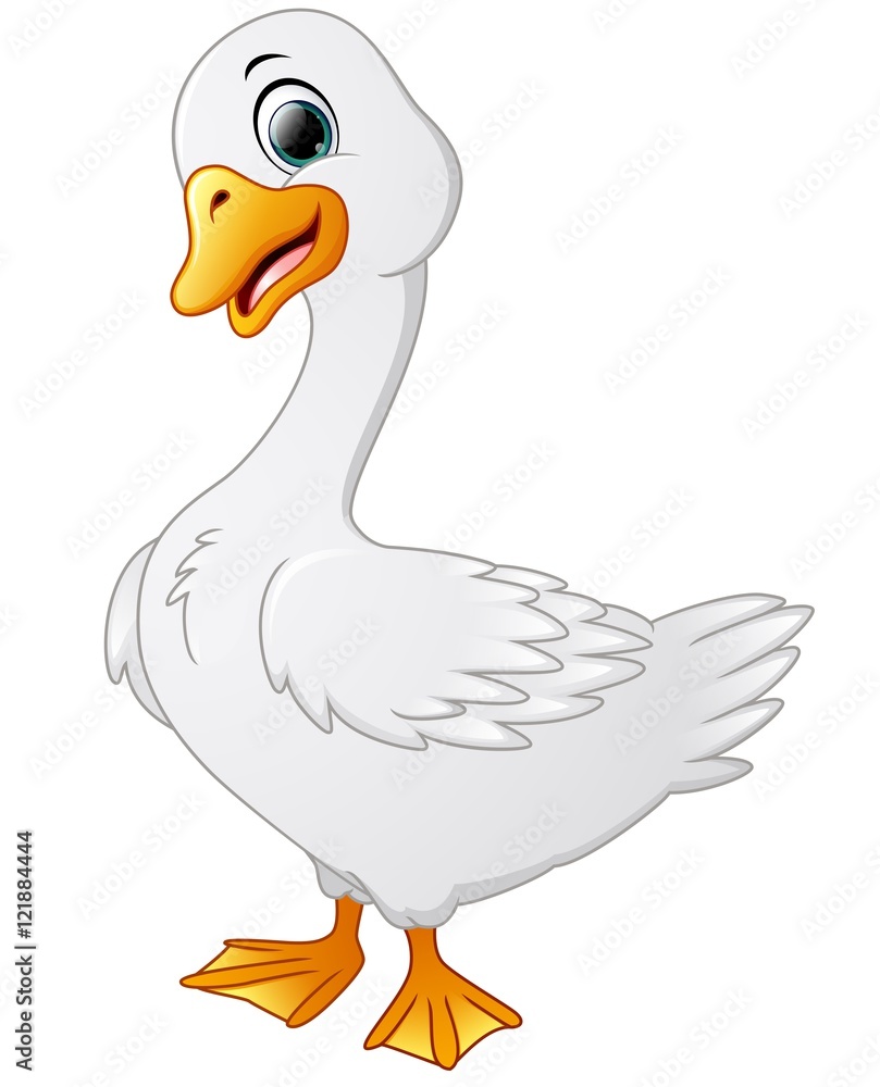 Fototapeta premium Cute cartoon swans 
