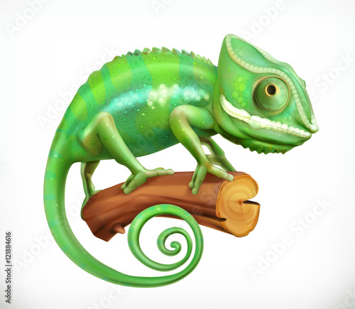 Chameleon. 3d vector icon