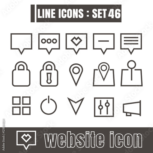 icons line Website Modern design Symbol vector black on white ba