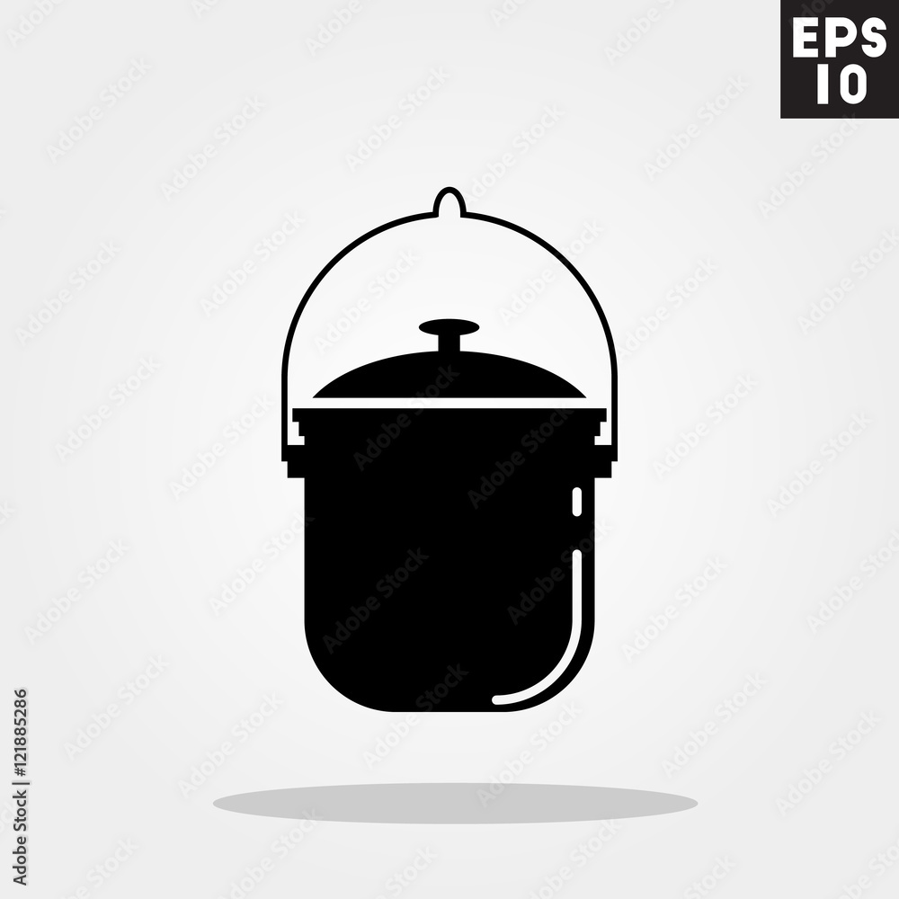 Pan for camping icon in trendy flat style isolated on grey background. Id card symbol for your design, logo, UI. Vector illustration, EPS10. Pan for camping icon in trendy flat style isolated on grey background. Id card symbol for your design, logo, UI. Vector illustration, EPS10.