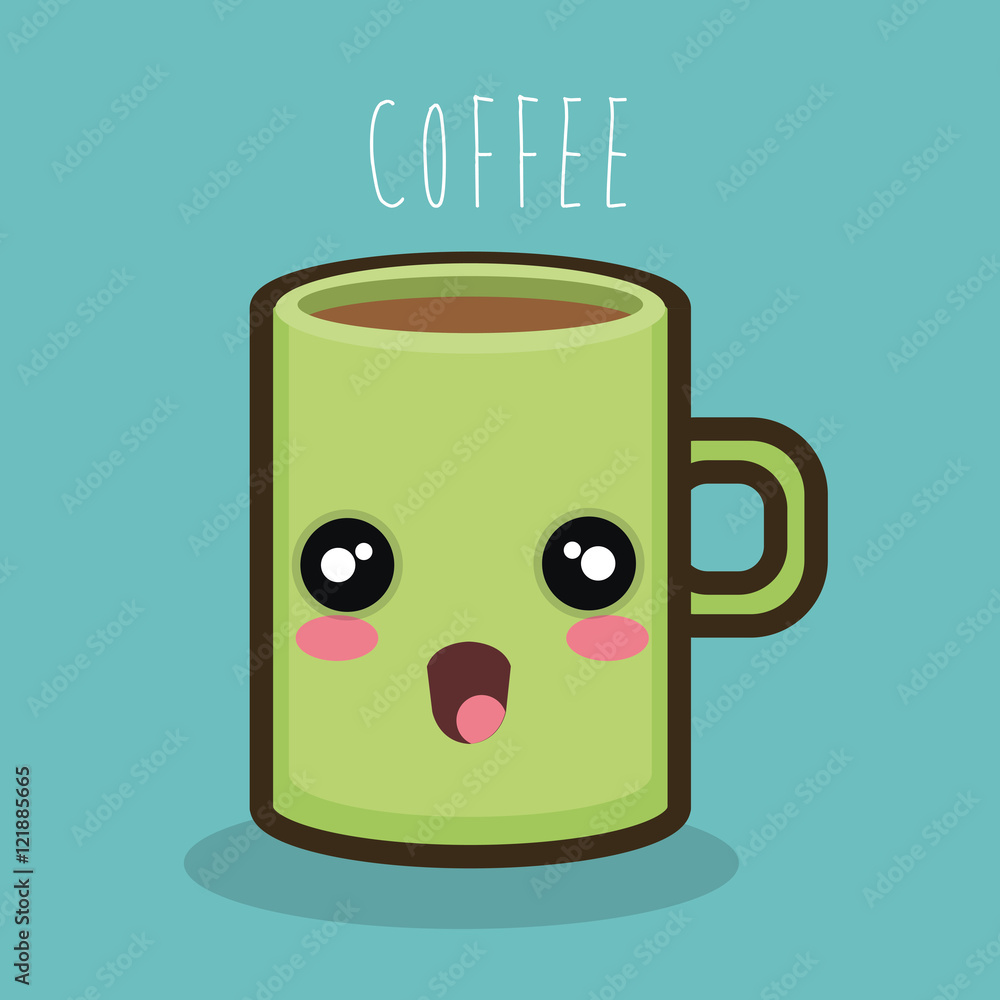 Obraz premium mug cartoon coffee icon graphic vector illustration eps 10