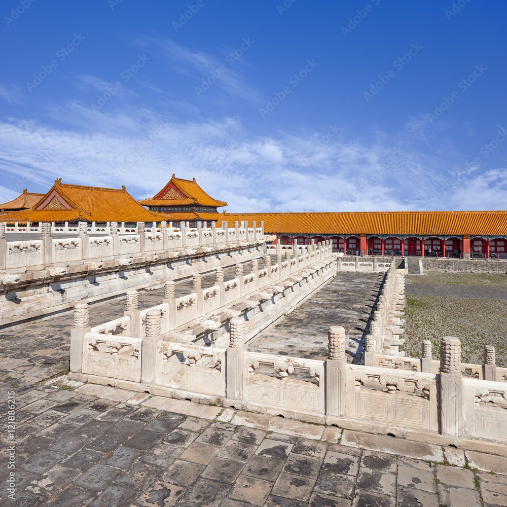 View on majestic pavilion, Palace Museum (Forbidden City), Beijing, China