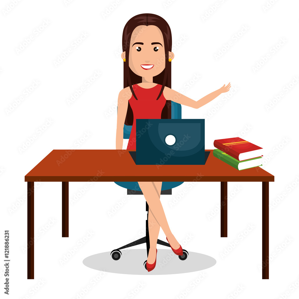 character woman working workplace design graphic vector illustration eps 10 character woman working workplace design graphic vector illustration eps 10