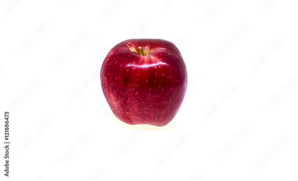 Fresh red apple isolated on white background.