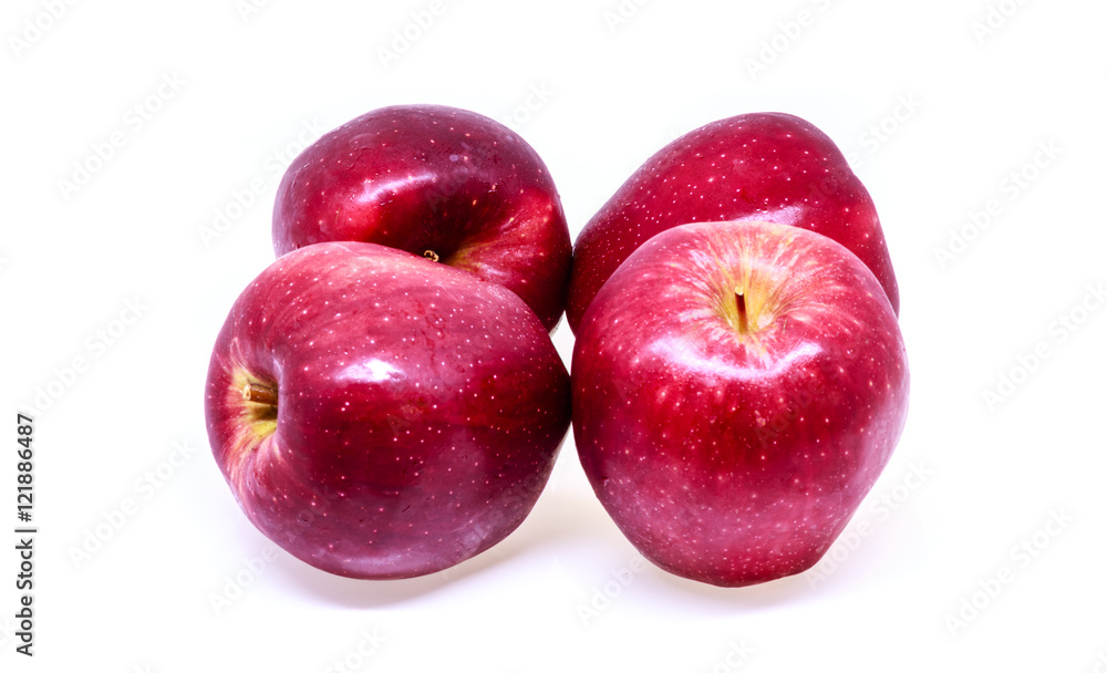 Fresh red apple isolated on white background.