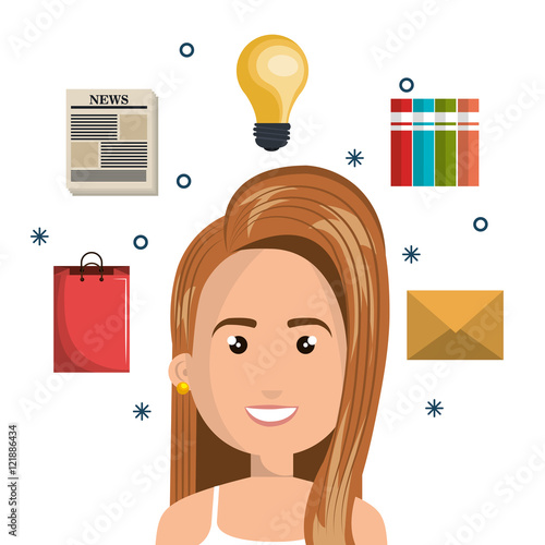 character woman multitask design graphic isolated vector illustration eps 10