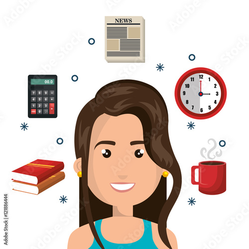 character woman multitask design graphic isolated vector illustration eps 10