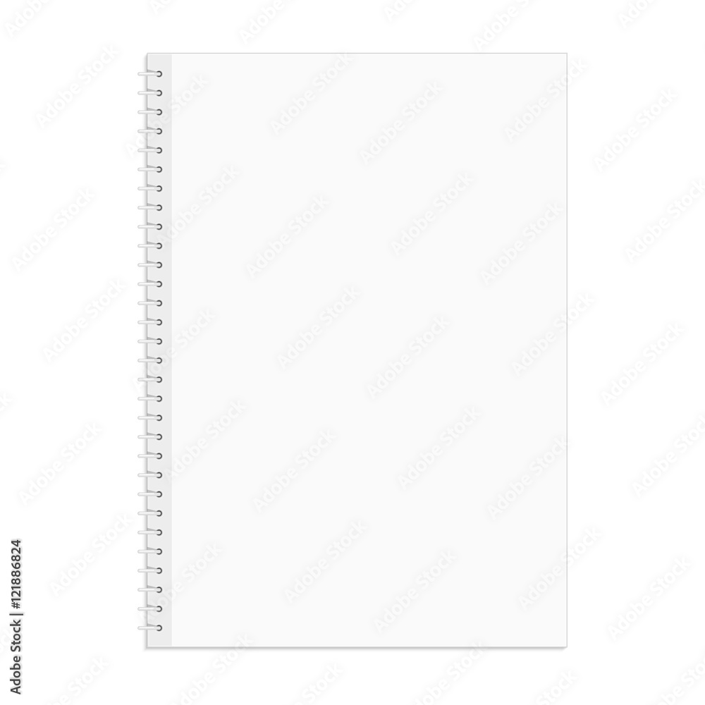 White blank page notebook. White blank page notebook.