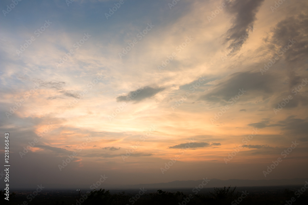 colorful dramatic sky with cloud at sunset colorful dramatic sky with cloud at sunset