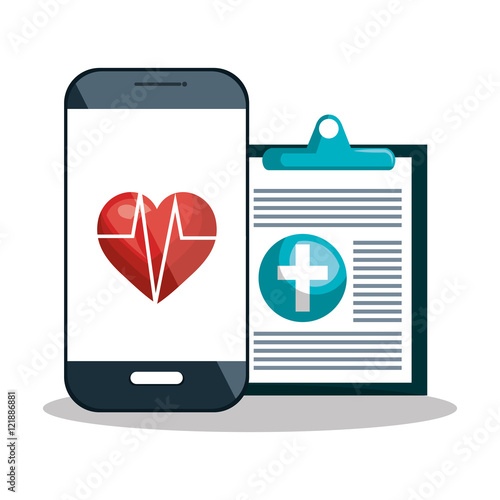 smartphone diagnosis cardiology digital healthcare design vector illustration eps 10