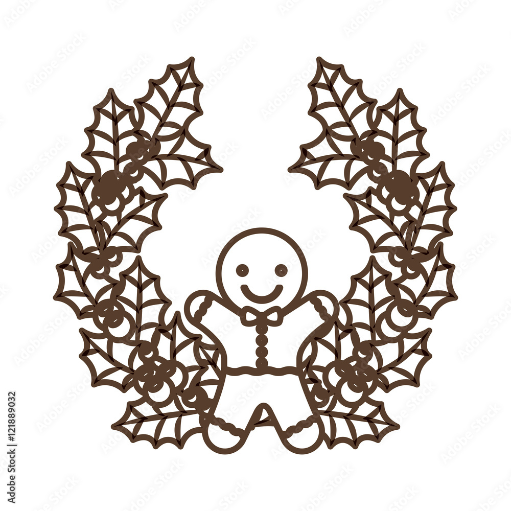 Coockie and crown icon. Merry Christmas season and decoration theme. Isolated design. Vector illustration