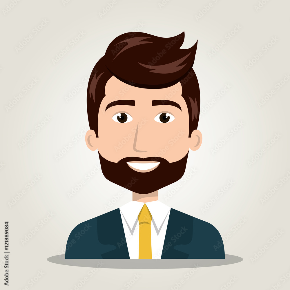 cartoon man elegant human resources vector illustration
