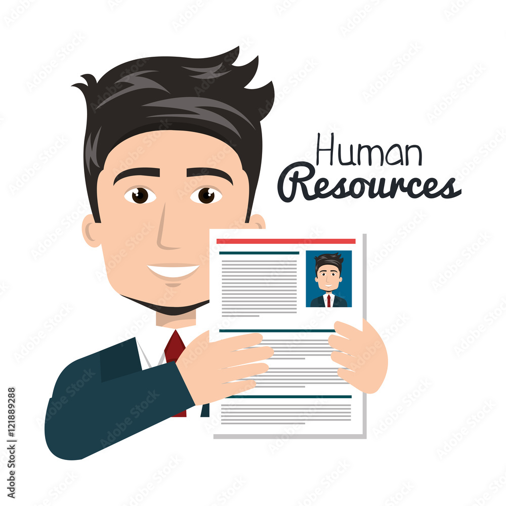 character man with cv human resources vector illustration character man with cv human resources vector illustration