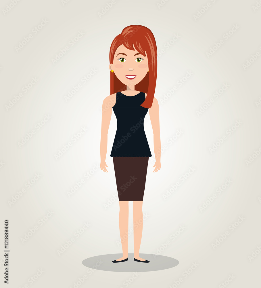 character female standing human resources icon vector illustration character female standing human resources icon vector illustration