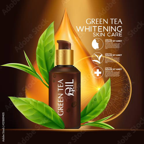 Green tea Oil Skin Care Cosmetic.