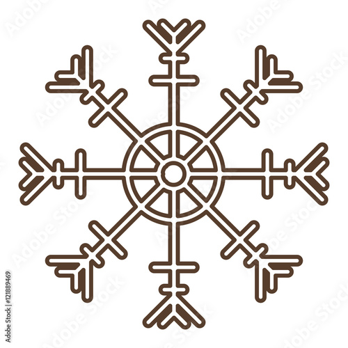 Snowflake icon. Merry Christmas season and decoration theme. Isolated design. Vector illustration