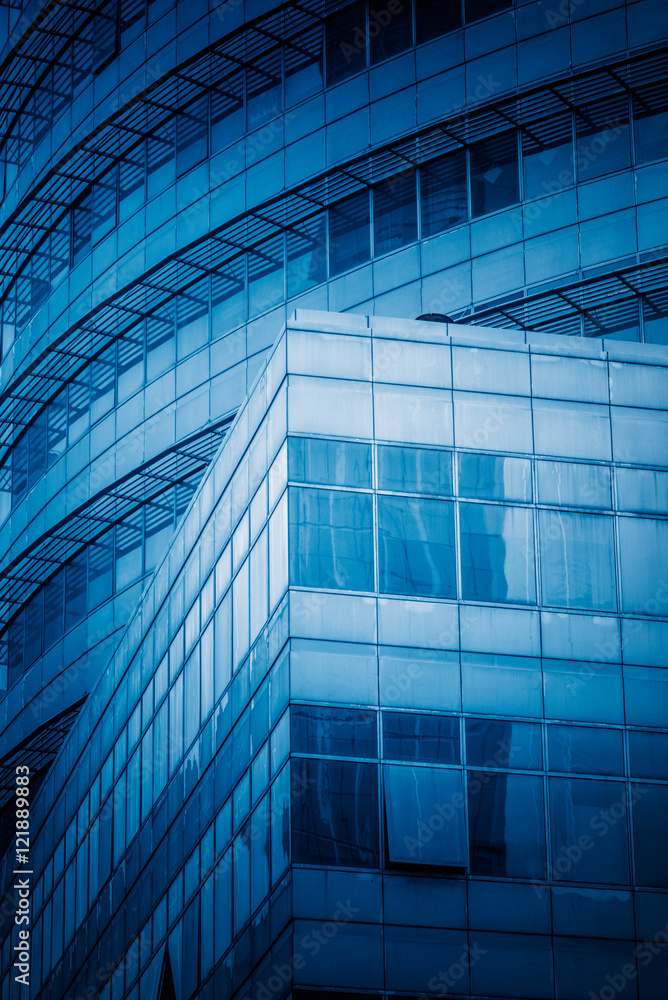 Obraz premium modern building facade,blue toned,china.