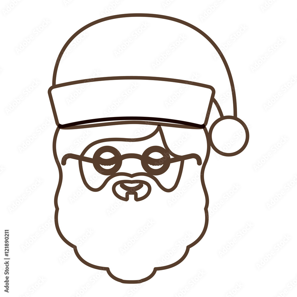 Santa icon. Merry Christmas season and decoration theme. Isolated design. Vector illustration