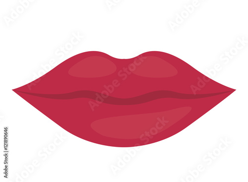 Mouth cartoon icon. Female sexy and lips theme. Colorful design. Vector illustration