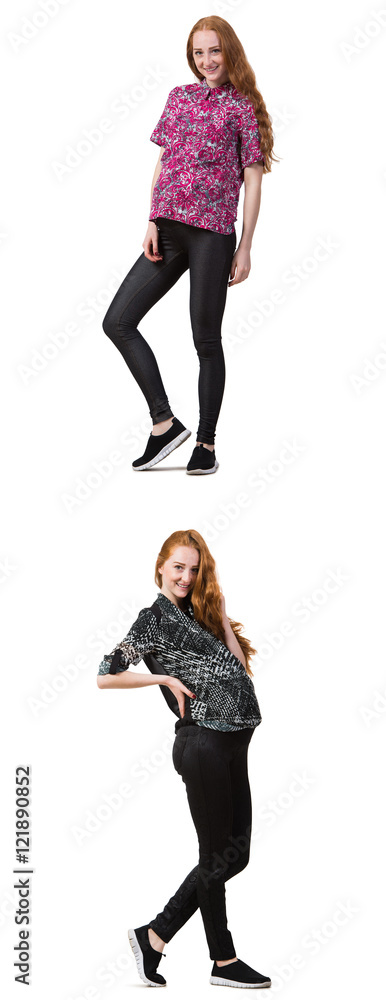 Pregnant woman in composite image isolated on white Pregnant woman in composite image isolated on white