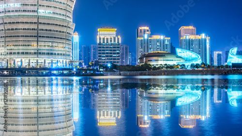 guangzhou central business district at night china.Guangzhou historically romanised as Canton is the capital and largest city of Guangdong Province in southeastern China.