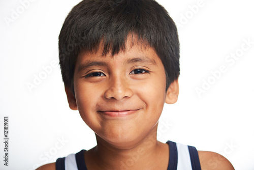 portrait of boy with smile photo