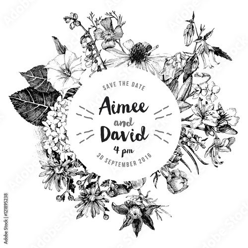 Botanical wedding invitation