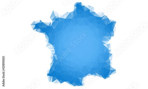 Carte de France en triangles bleus